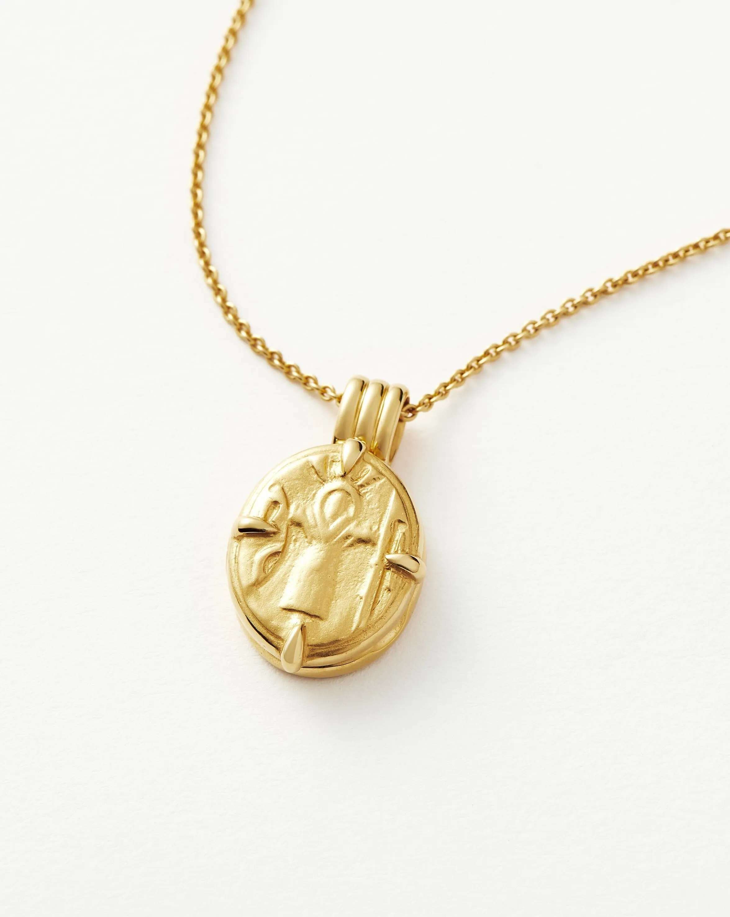 Lucy Williams Engravable Roman Coin Locket Necklace | 18ct Gold Plated Vermeil