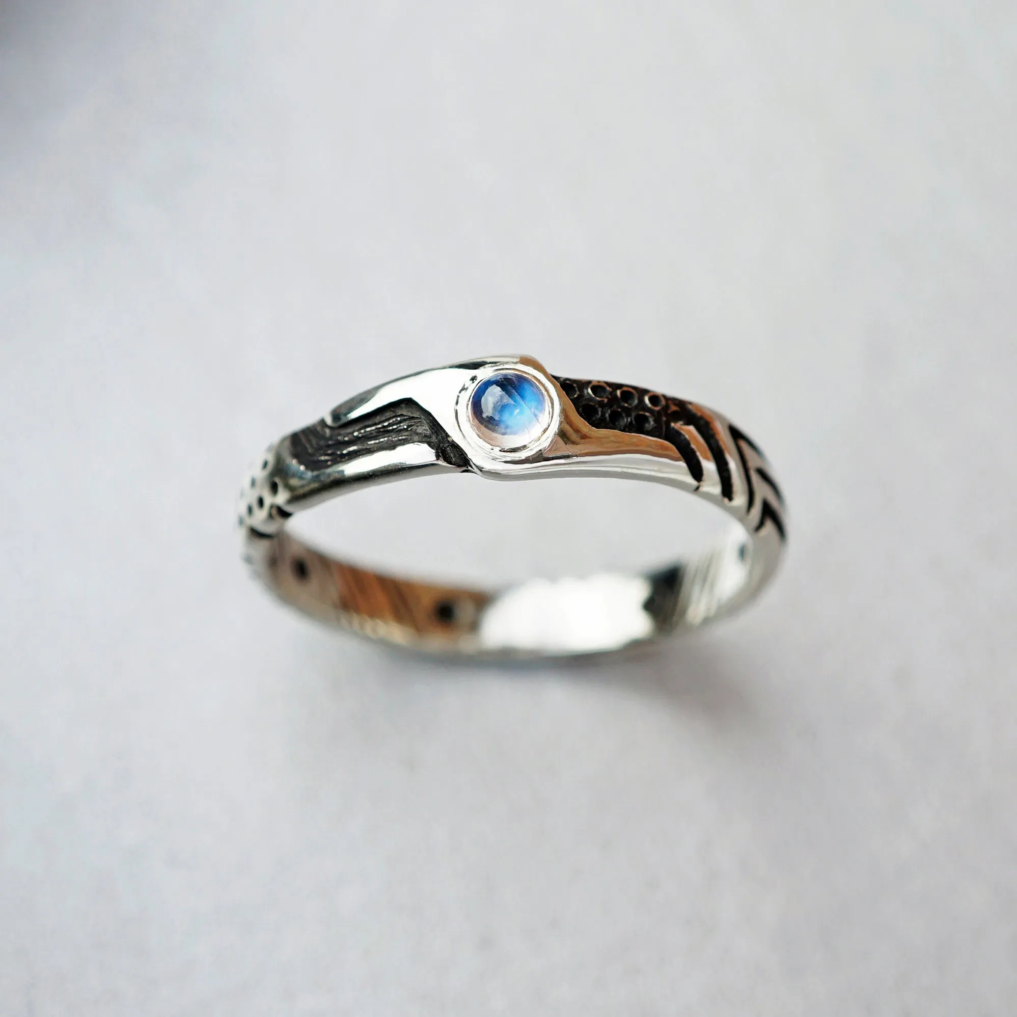 LUKE | silver mens Moonstone ring