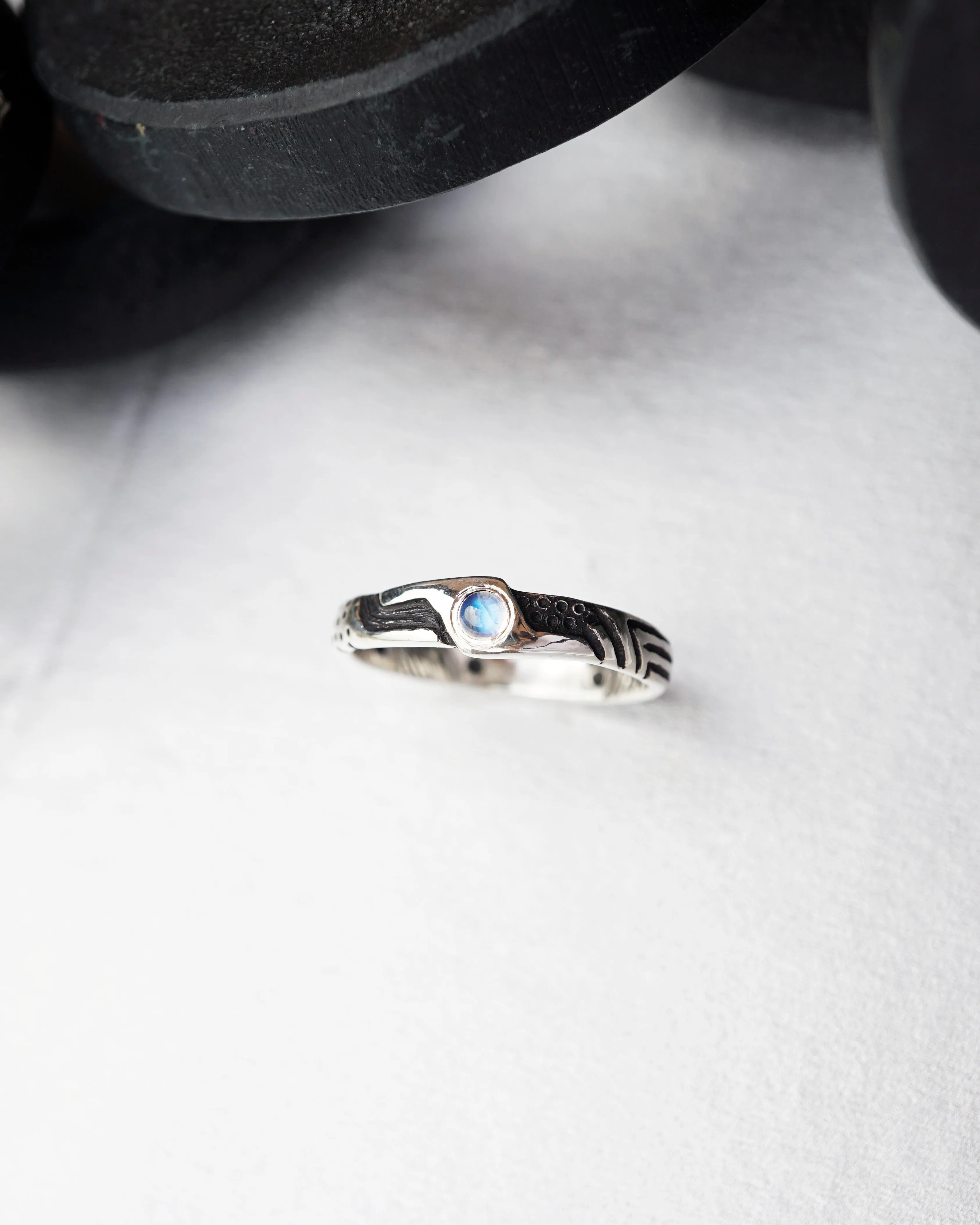 LUKE | silver mens Moonstone ring