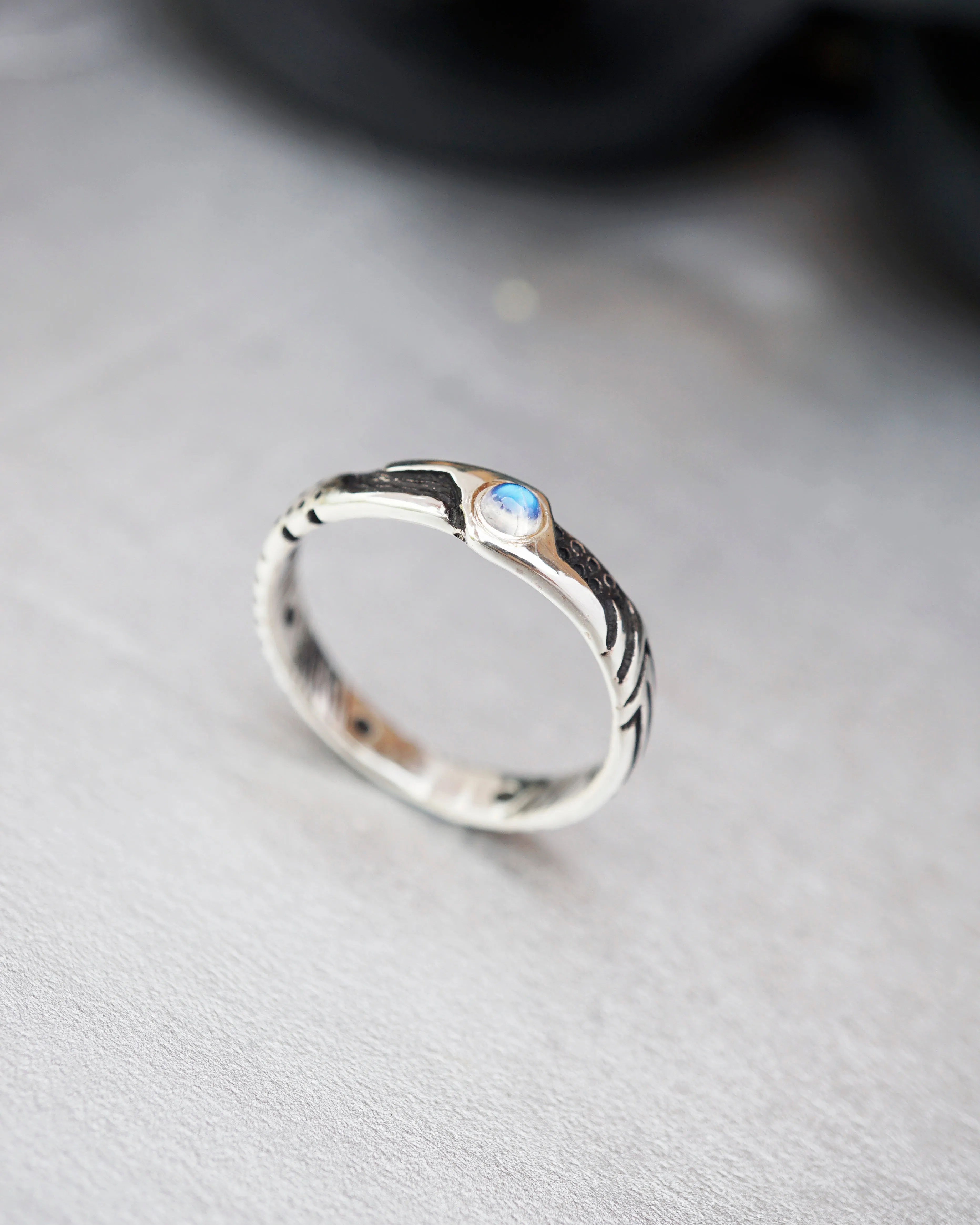 LUKE | silver mens Moonstone ring