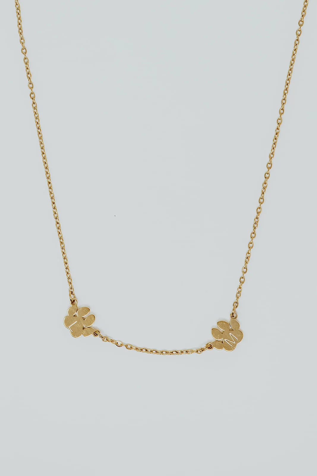 Man's Best Friend Initial Paw Print Necklace