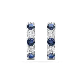 Martin Flyer 14k Diamond & Sapphire Hoop Earrings