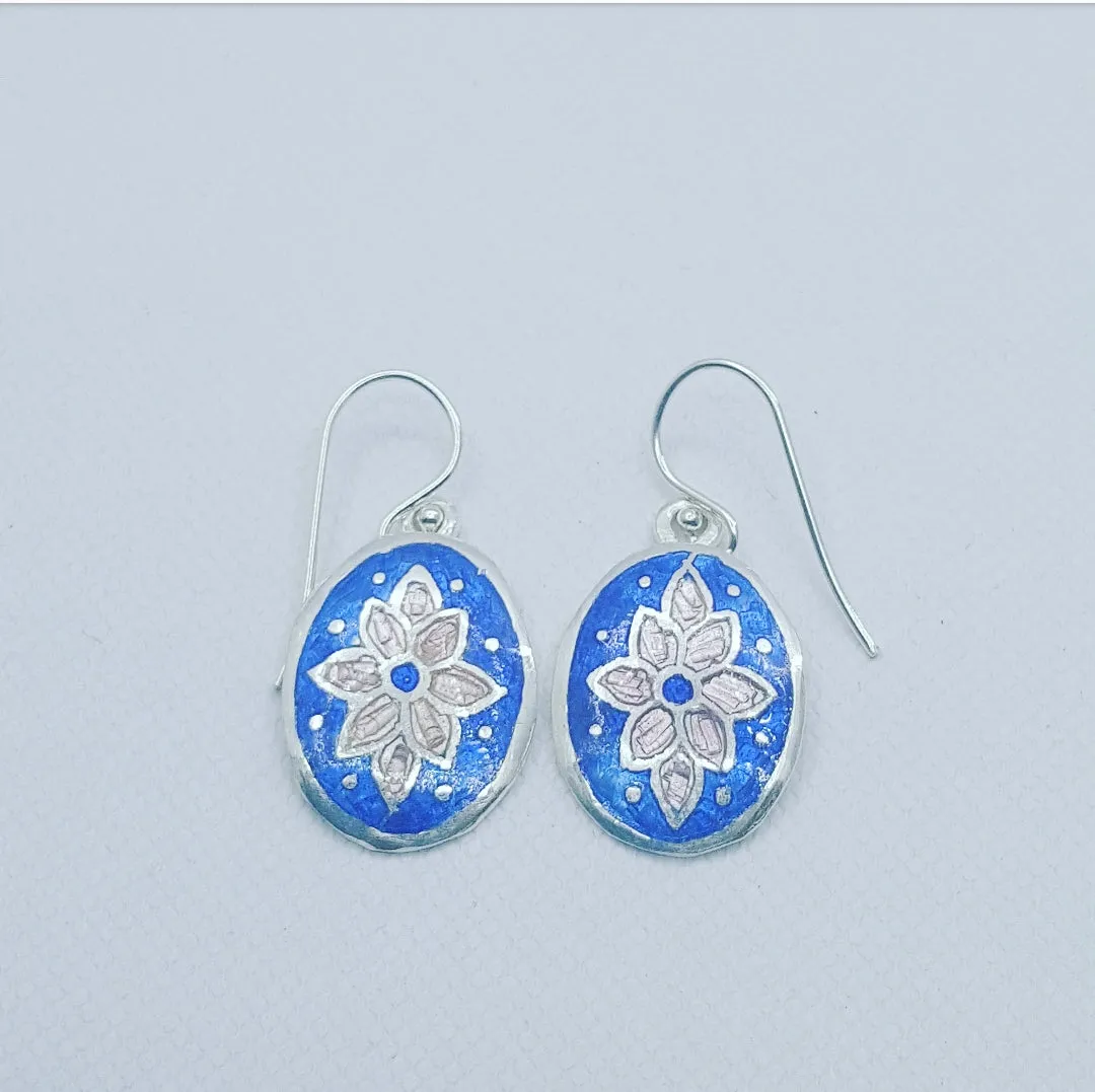 Meenakari enamel drop earrings