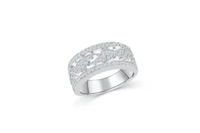 Milgrain Diamond Band 0.28 ct tw Round-cut 14K White Gold BAN037