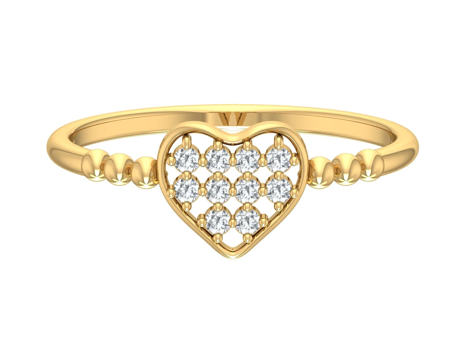 Minimalist Gold Heart Diamond Ring