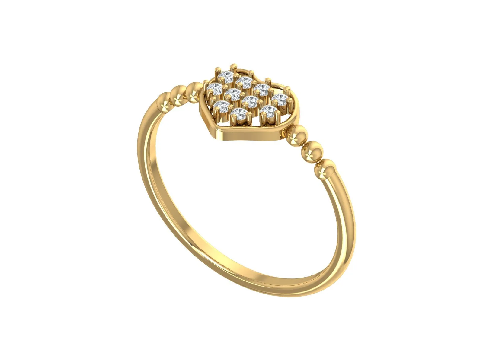 Minimalist Gold Heart Diamond Ring