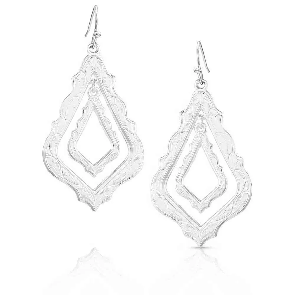 Montana Silversmiths Western Two-Step Teardrop Earrings