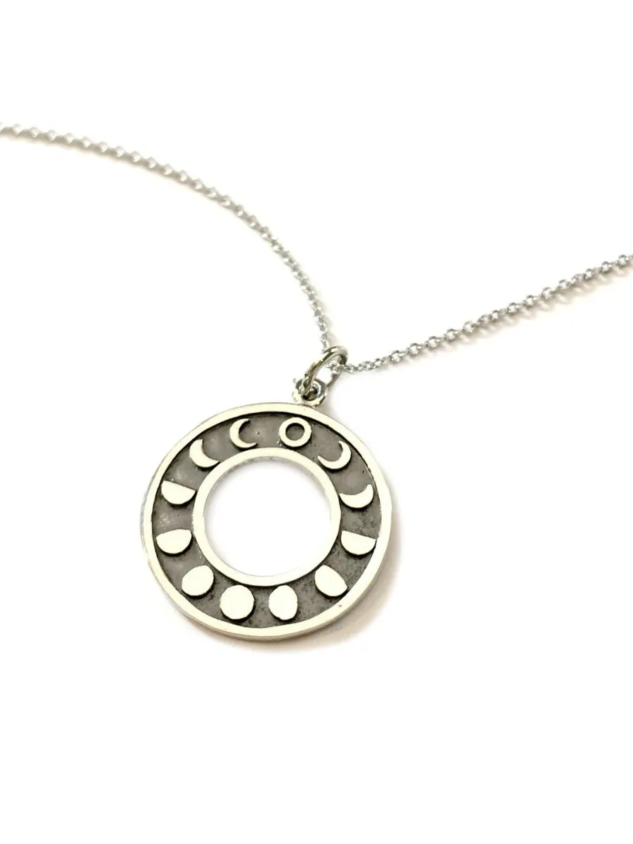 Moon Phase Ring Necklace