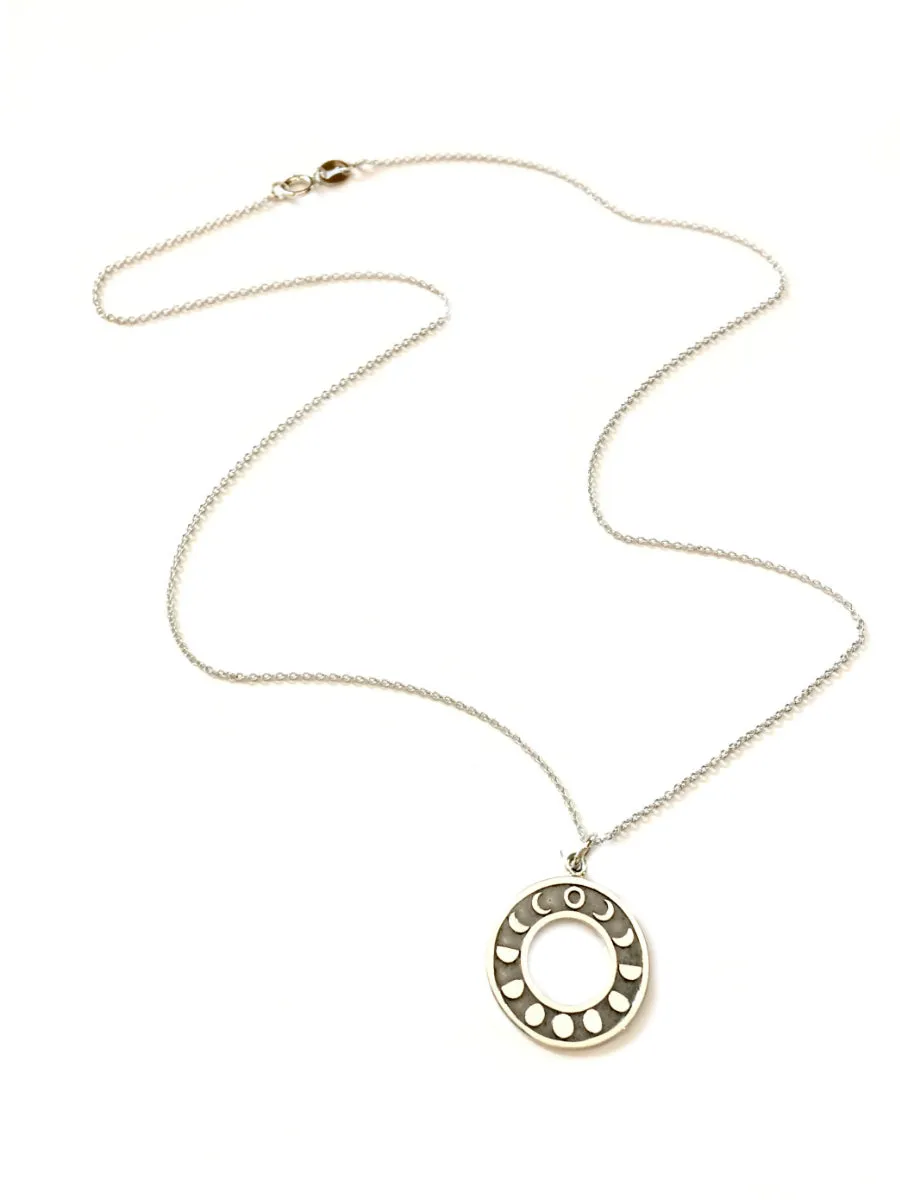 Moon Phase Ring Necklace