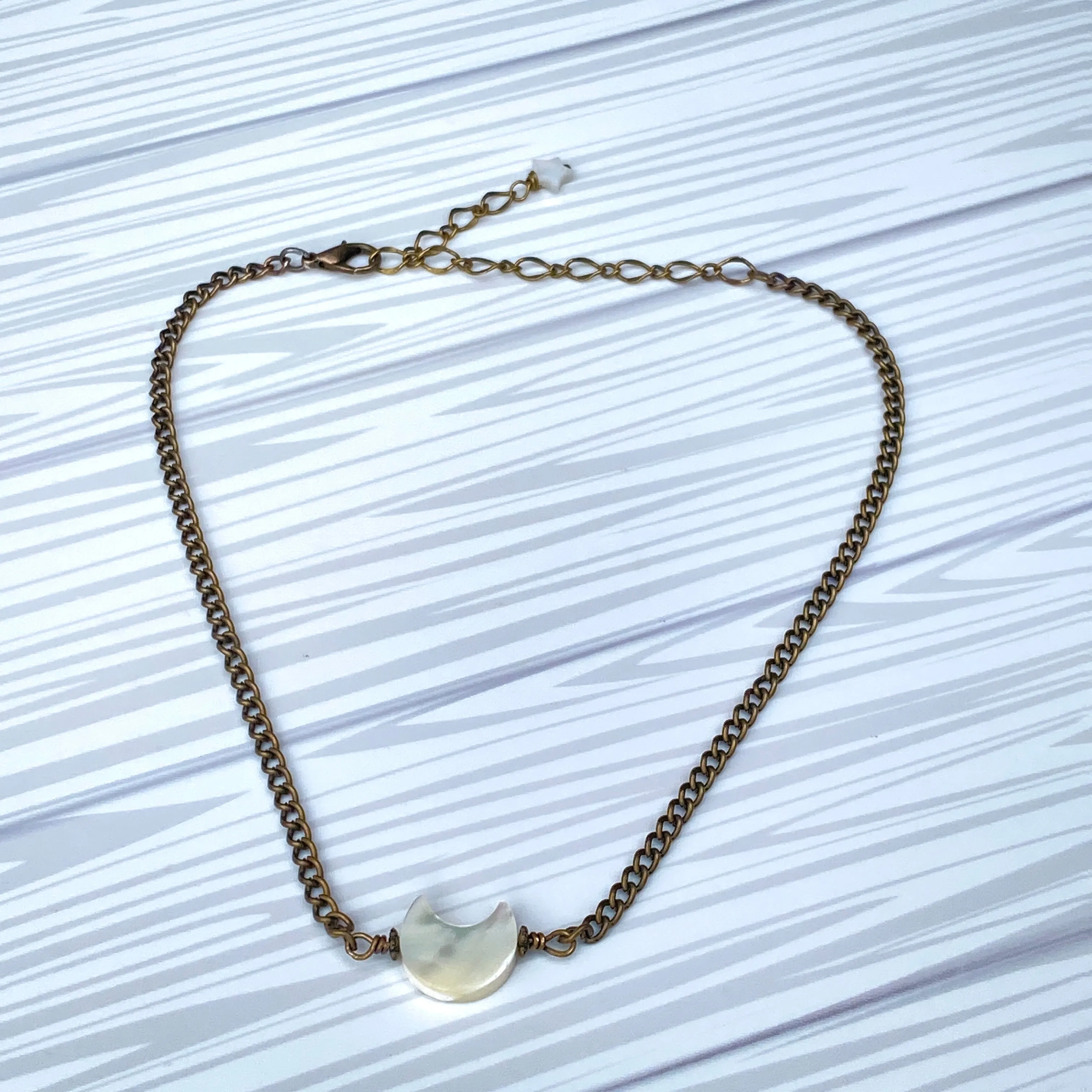 Mother of Pearl Moon Choker