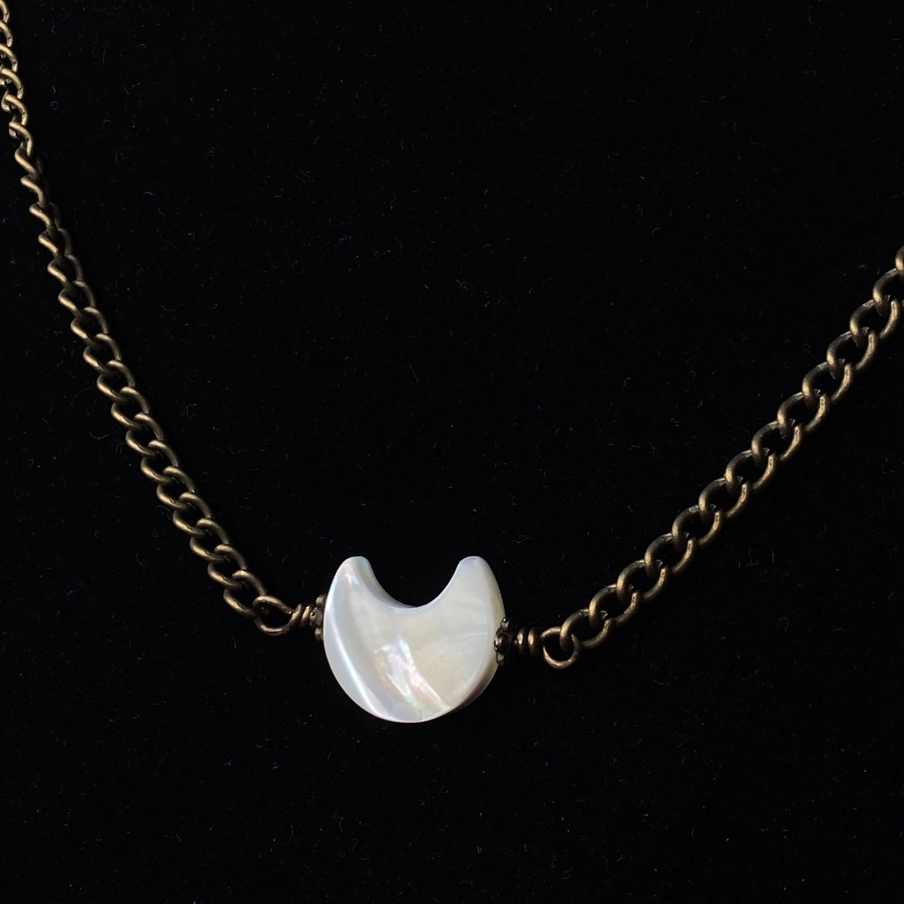 Mother of Pearl Moon Choker