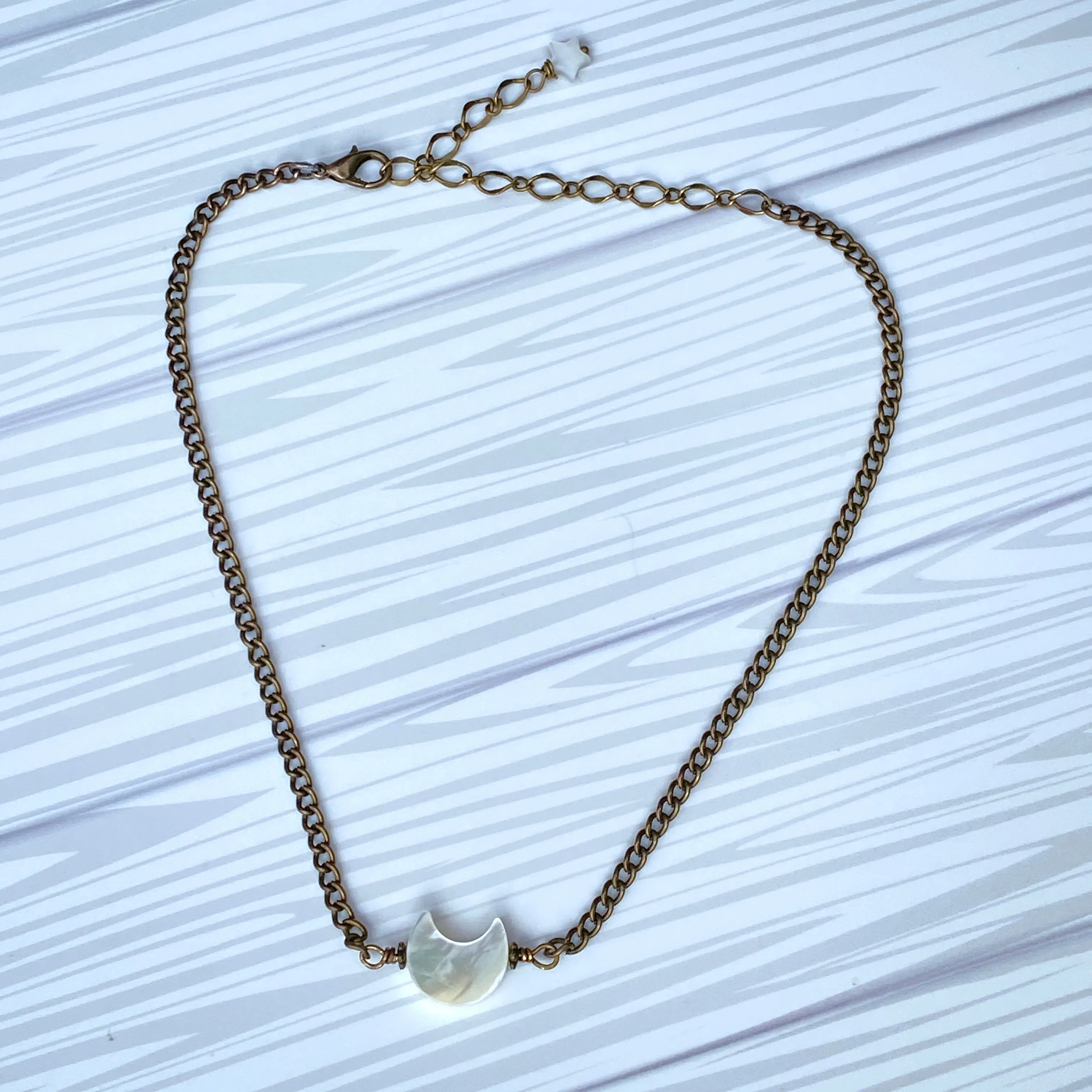 Mother of Pearl Moon Choker