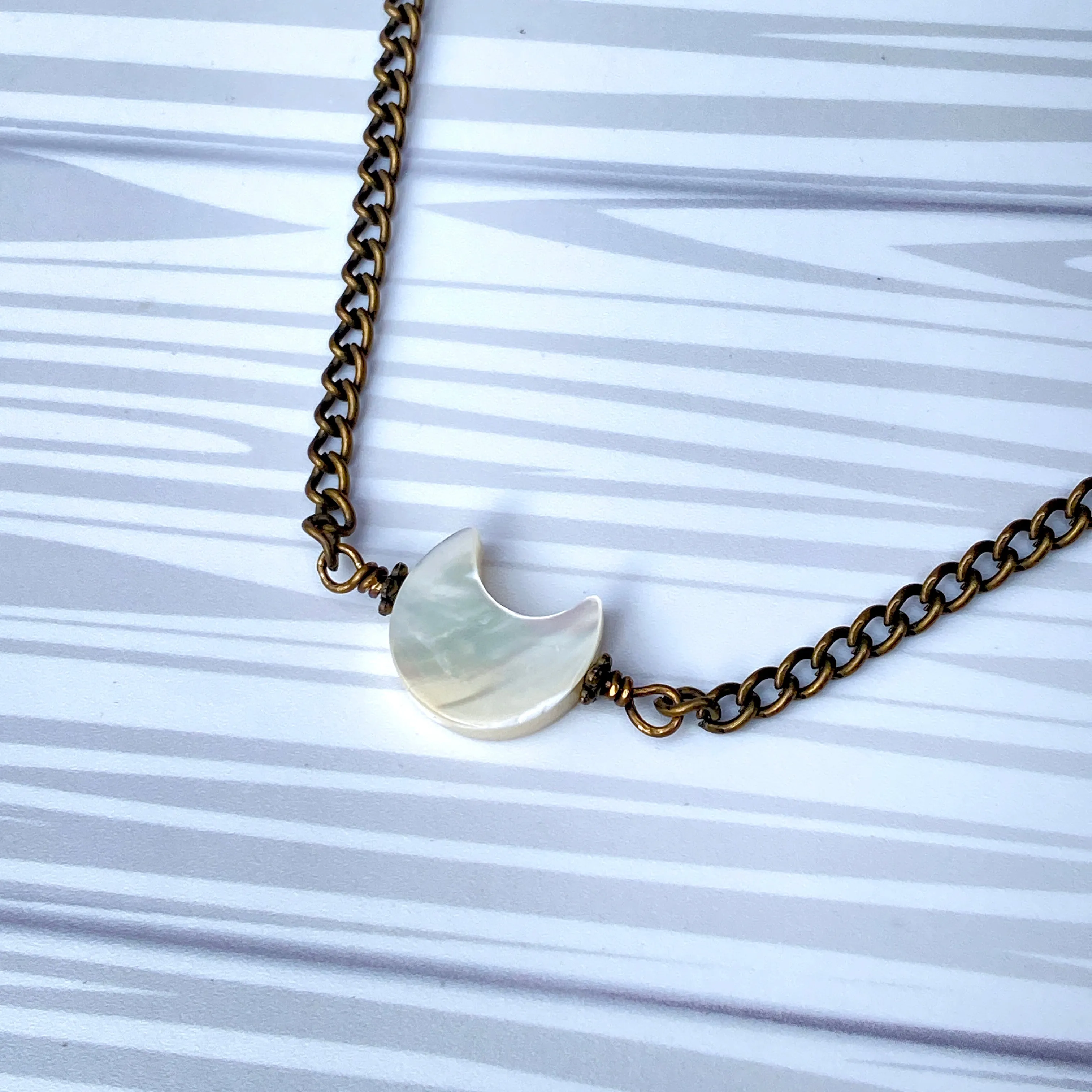 Mother of Pearl Moon Choker