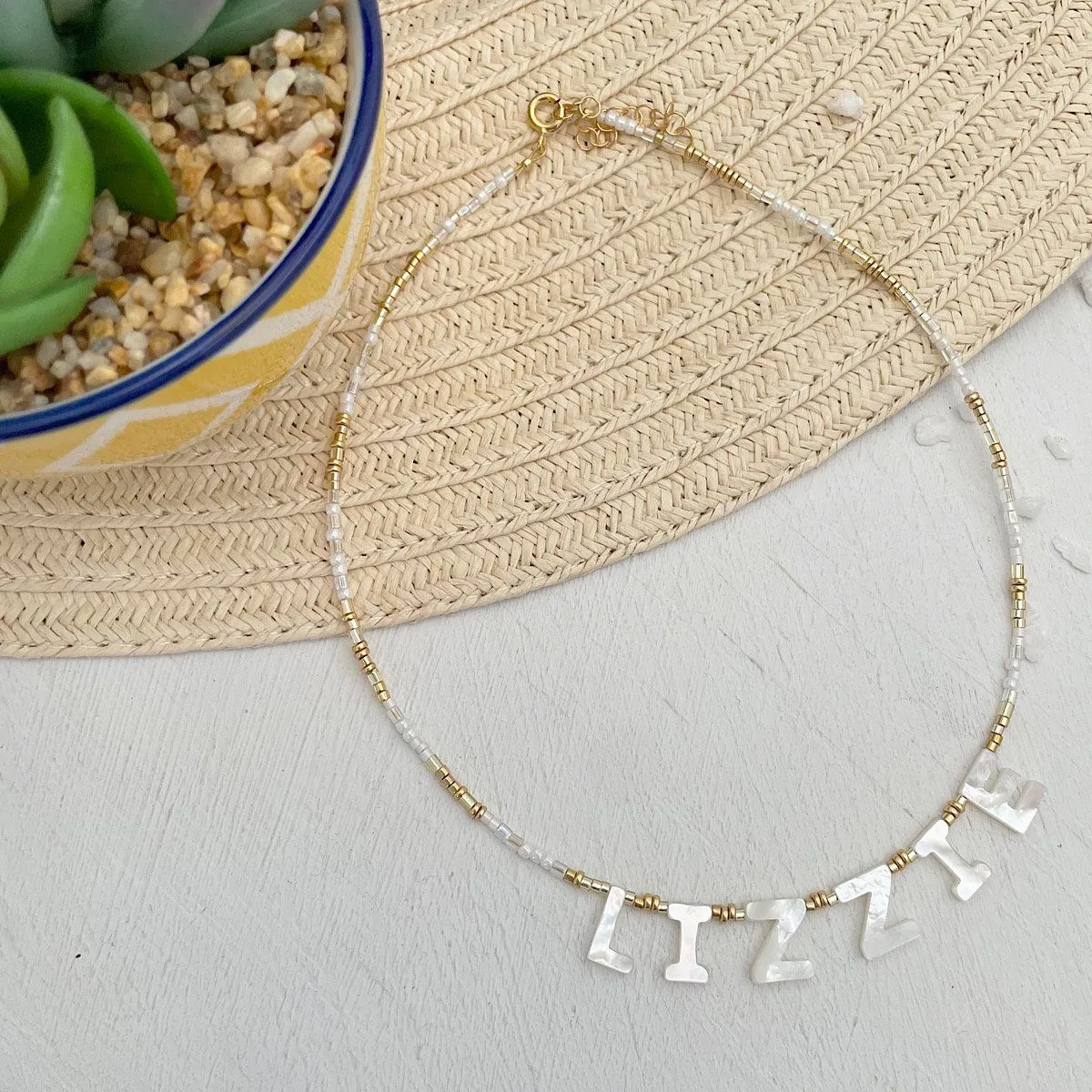 Mother of Pearl Name Necklace