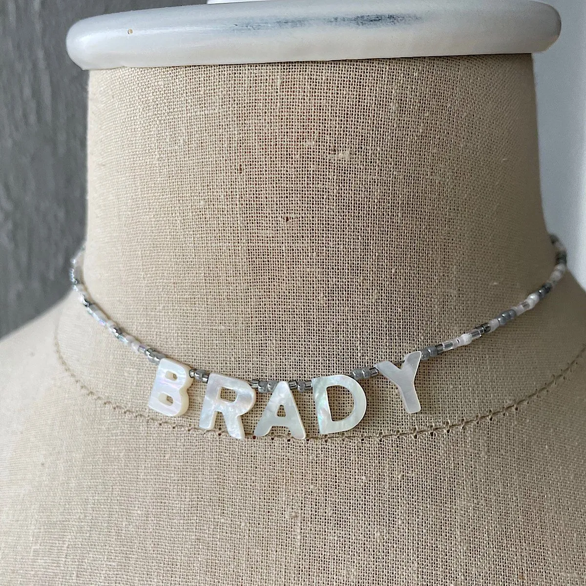 Mother of Pearl Name Necklace