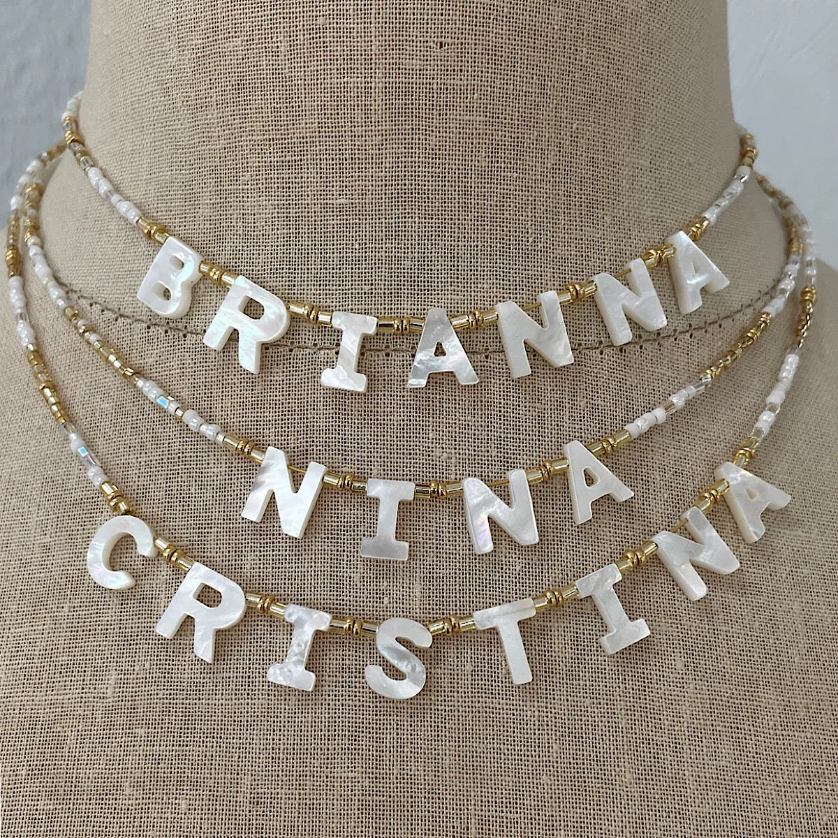 Mother of Pearl Name Necklace