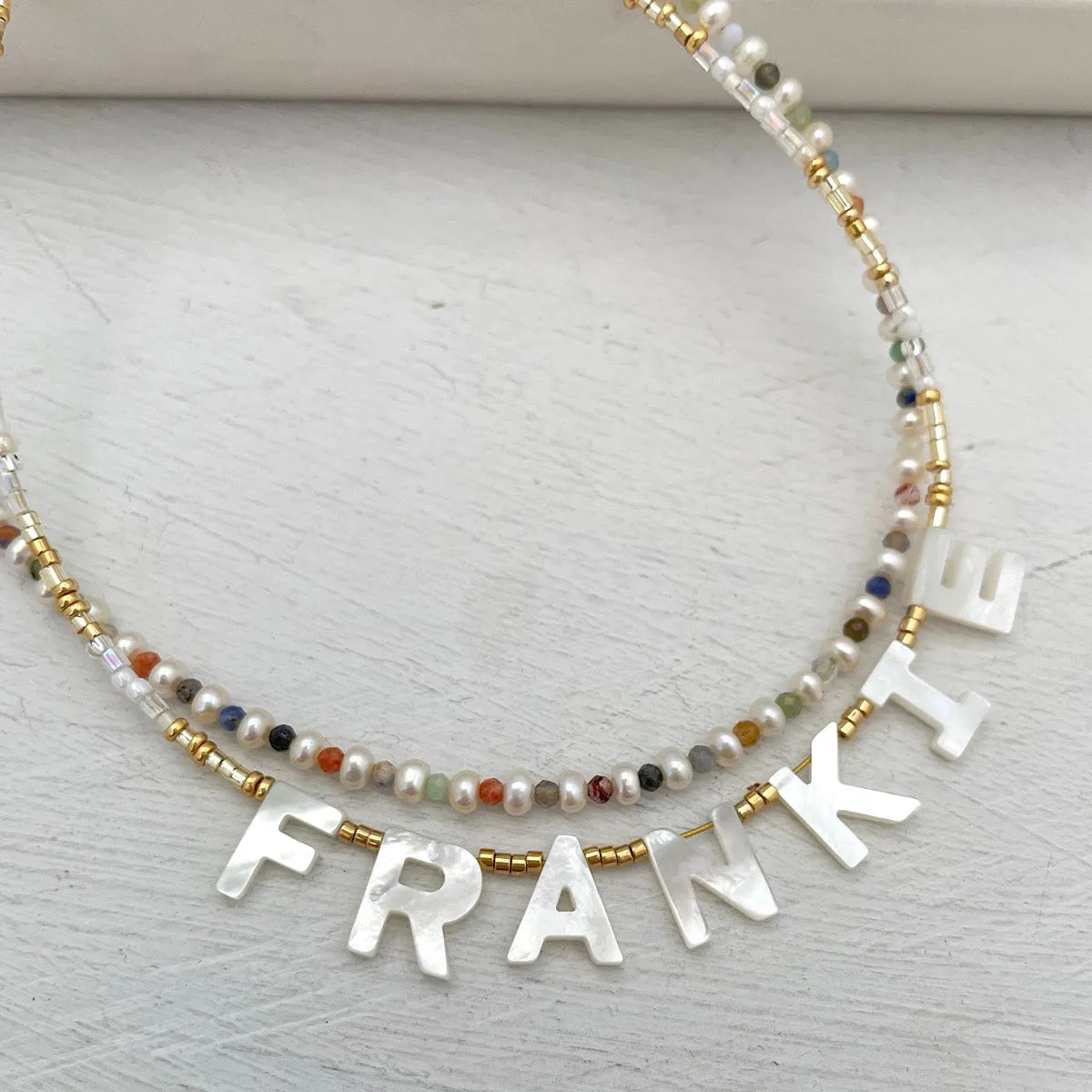 Mother of Pearl Name Necklace