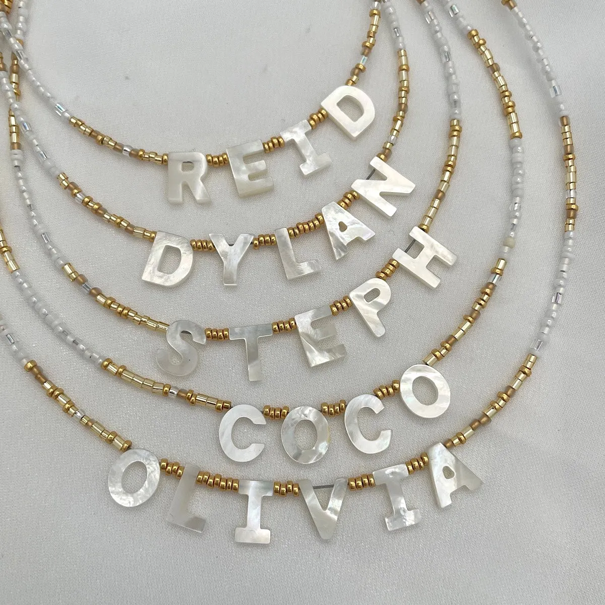 Mother of Pearl Name Necklace