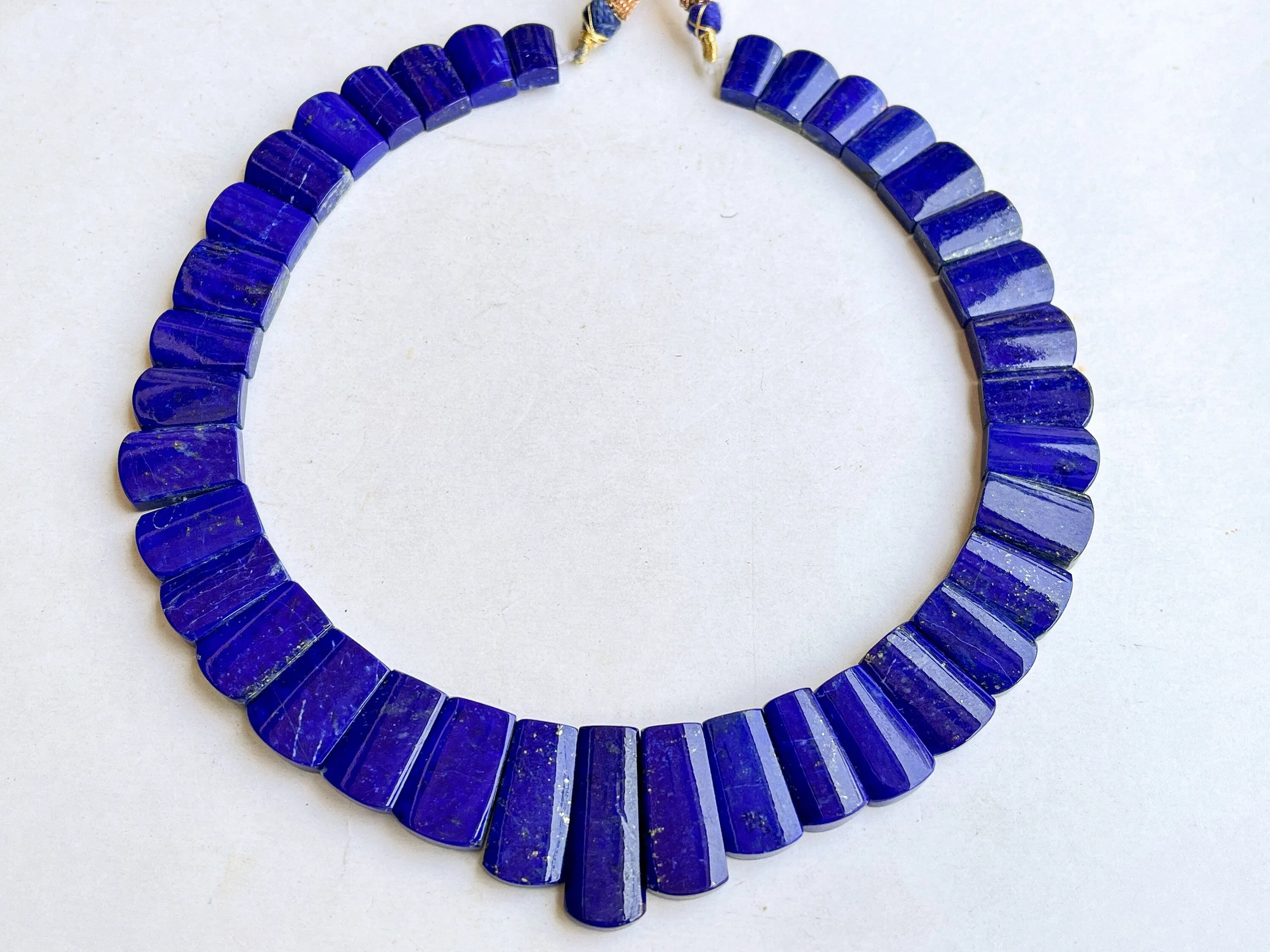 Natural Lapis Lazuli Bib Necklace, Cleopatra Egyptian Necklace, Fancy Beach Jewelry, AAA Lapis Lazuli Choker  Necklace