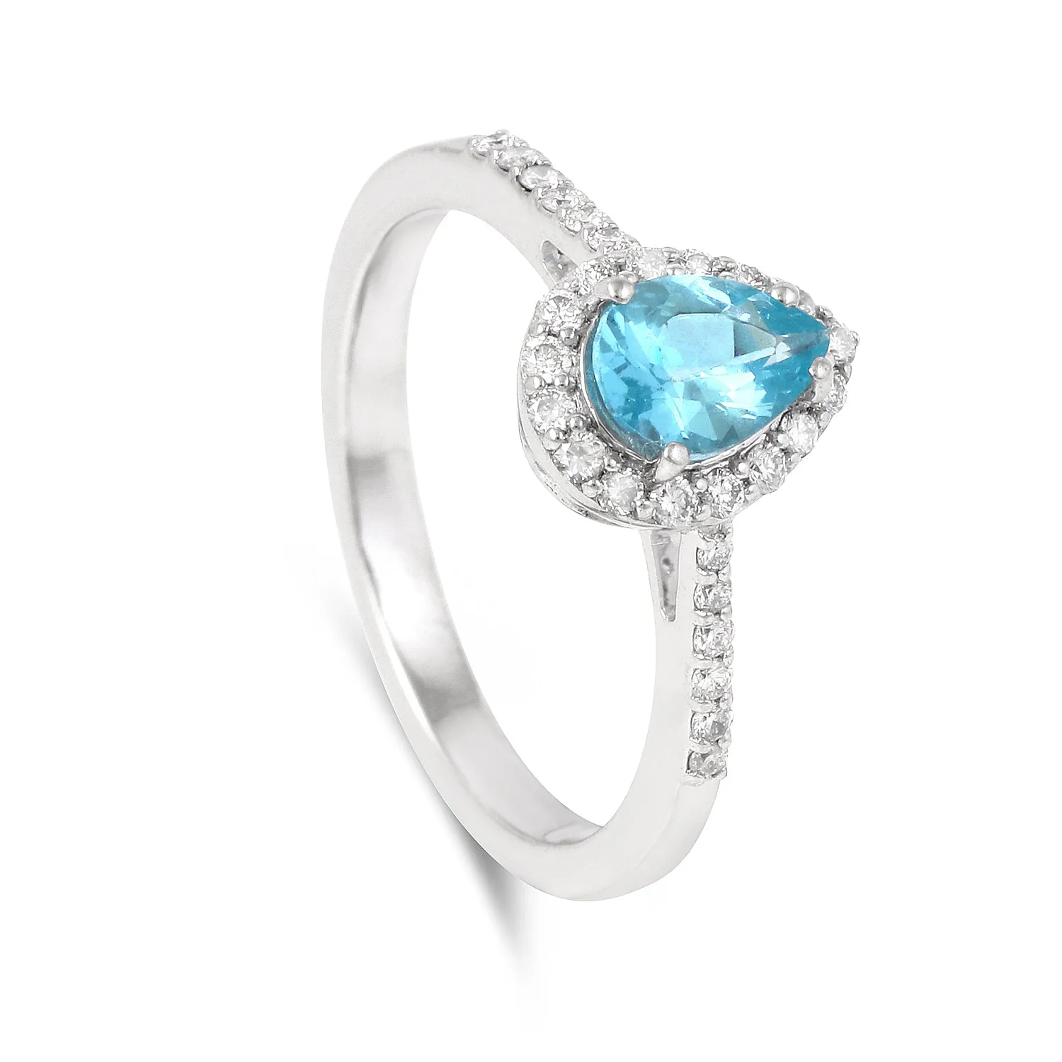 Natural Paraiba Apatite Teardrop Ring