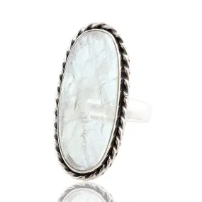 Natural Rainbow Moonstone Ring Silver, 925 Sterling Solid Silver Rings Jewelry, Nickel Free