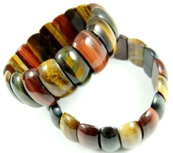 Natural Stone Tiger Eye Unakite Quartz Crystal Bead Bracelet