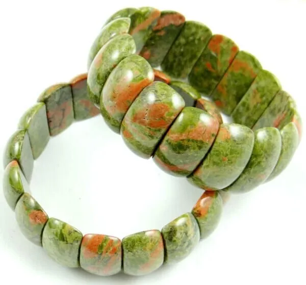 Natural Stone Tiger Eye Unakite Quartz Crystal Bead Bracelet