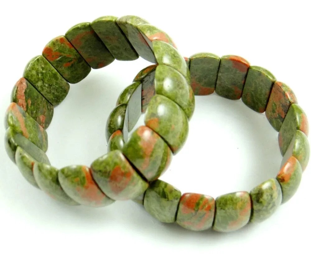 Natural Stone Tiger Eye Unakite Quartz Crystal Bead Bracelet