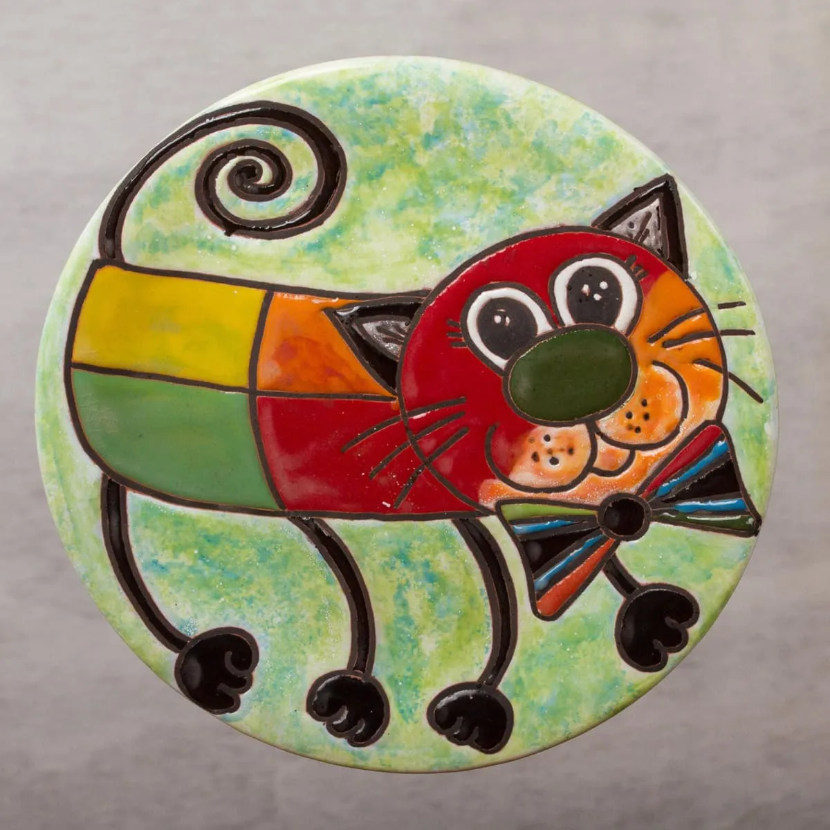 Novica Bow Tie Cat Ceramic Wall Art