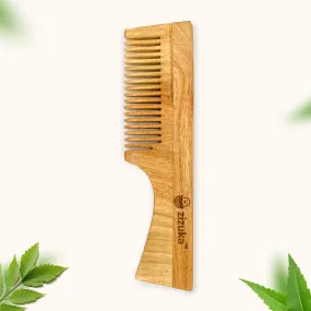 Oil Treated Neem Comb -Fine Tooth, Natural Detangling, Anti-Static