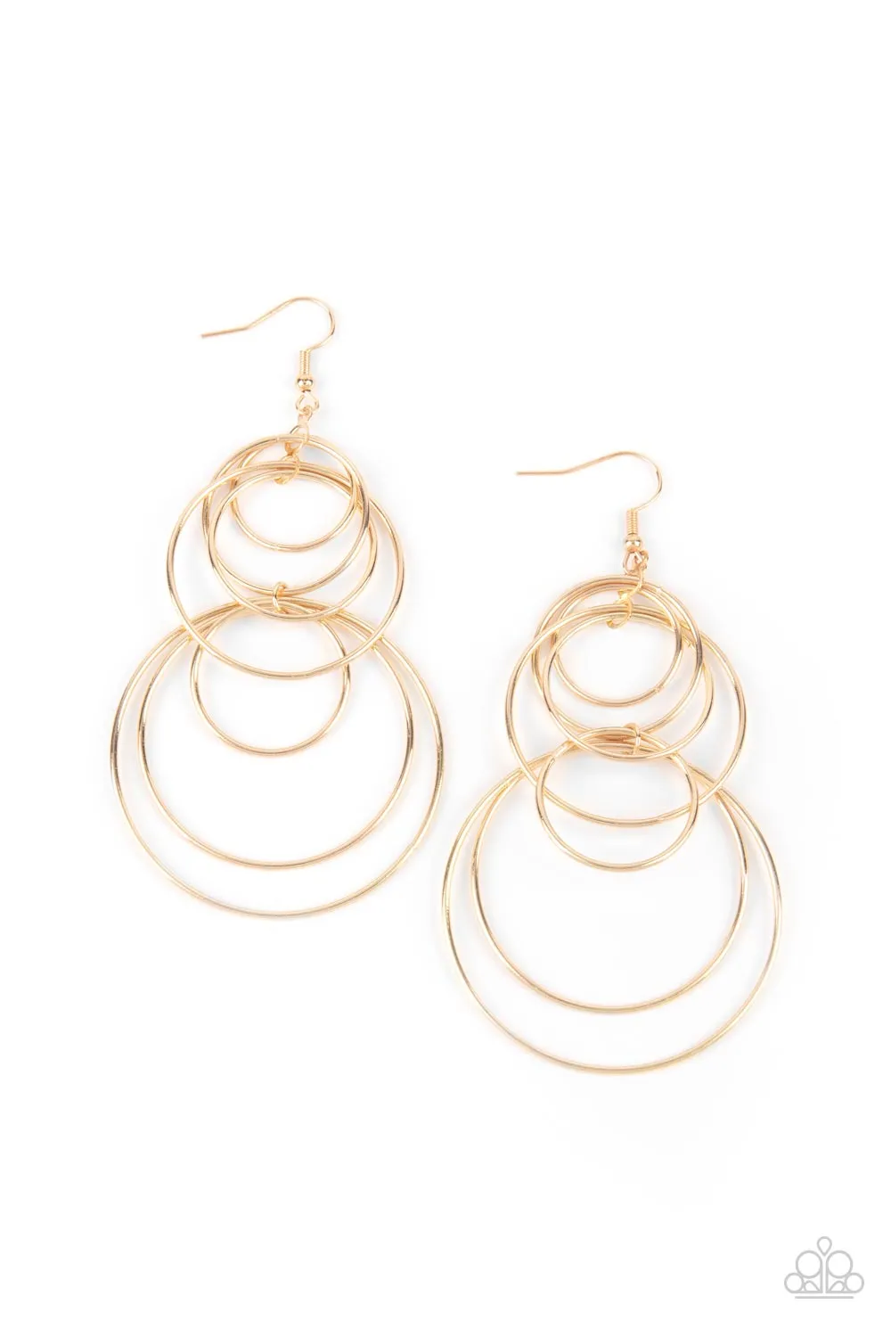 Paparazzi I Feel Dizzy - Gold Hoop Style Earrings