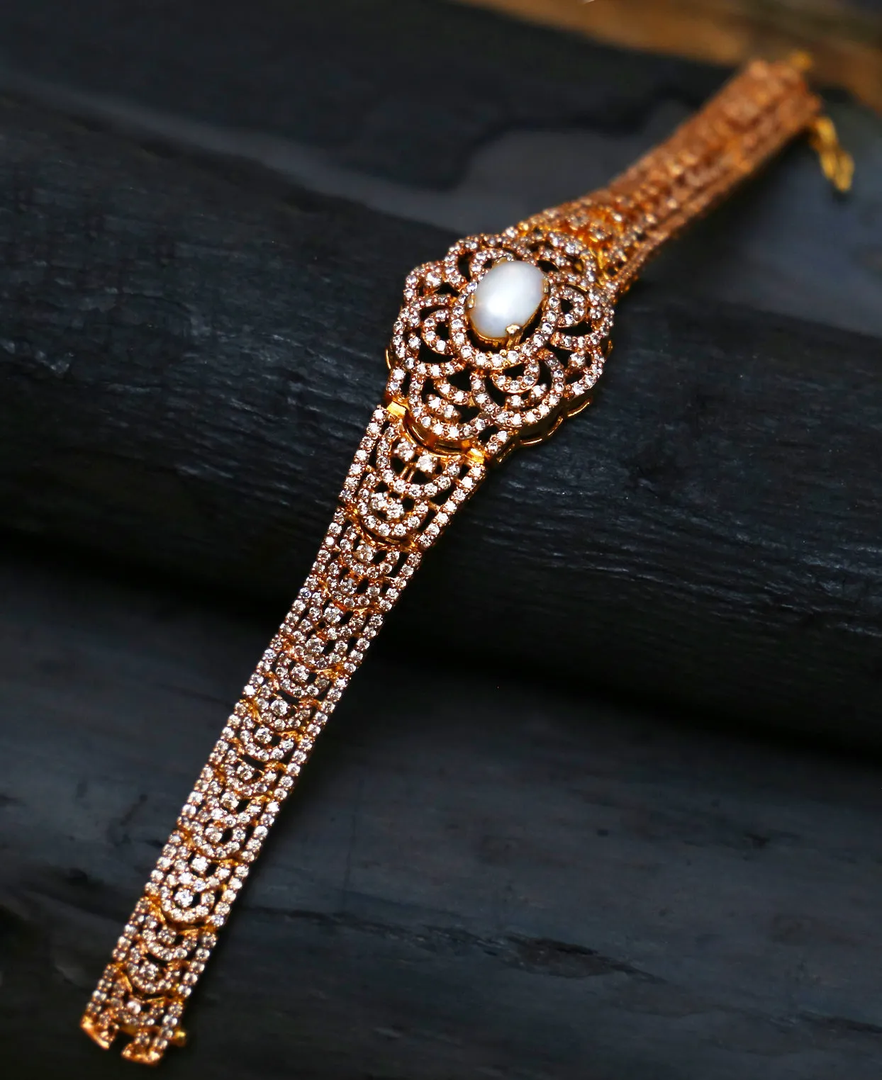 Pearl Zircon Watch Bracelet