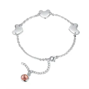 Personalized 3 Heart-Shape Chain Bracelet