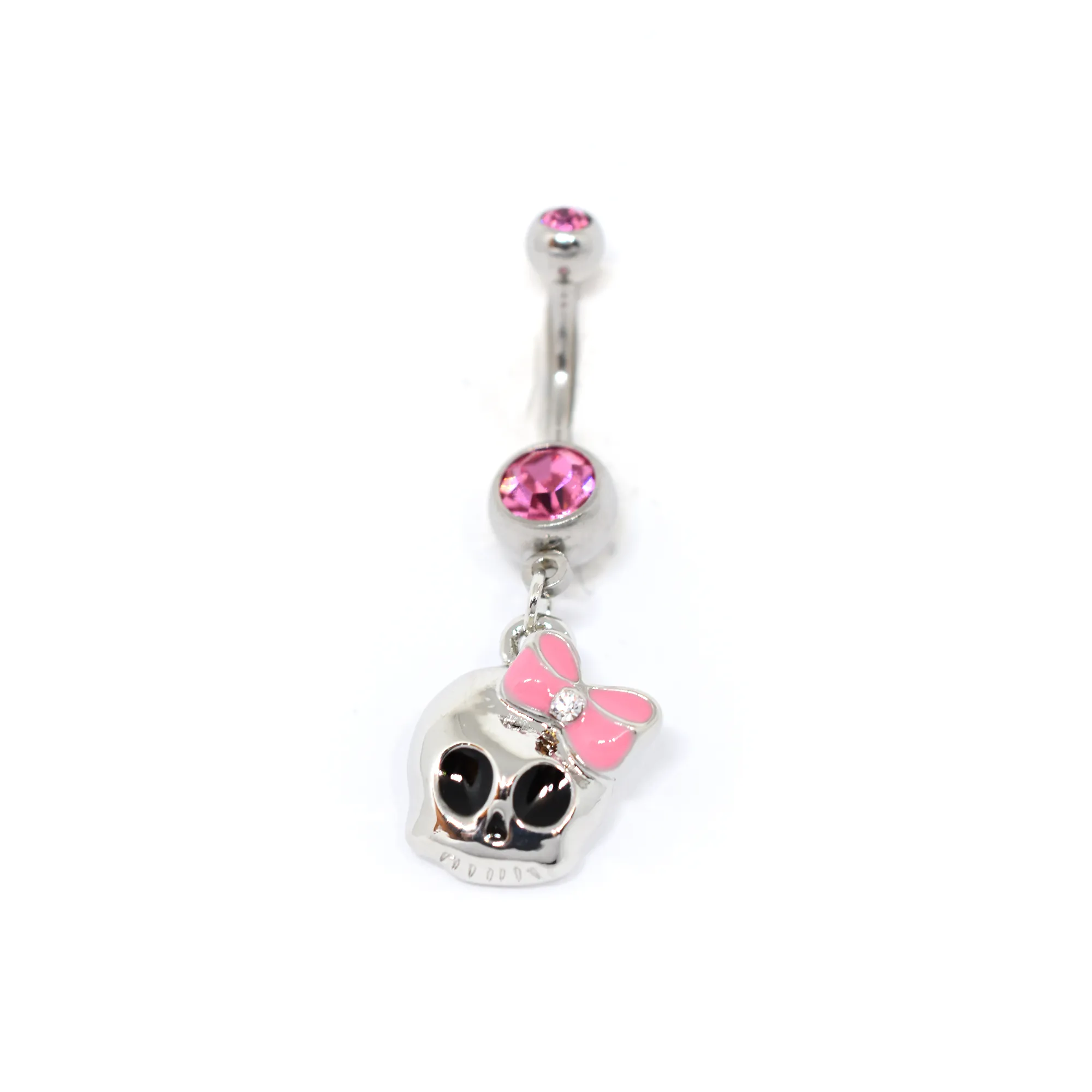 Pink Skull Belly Ring