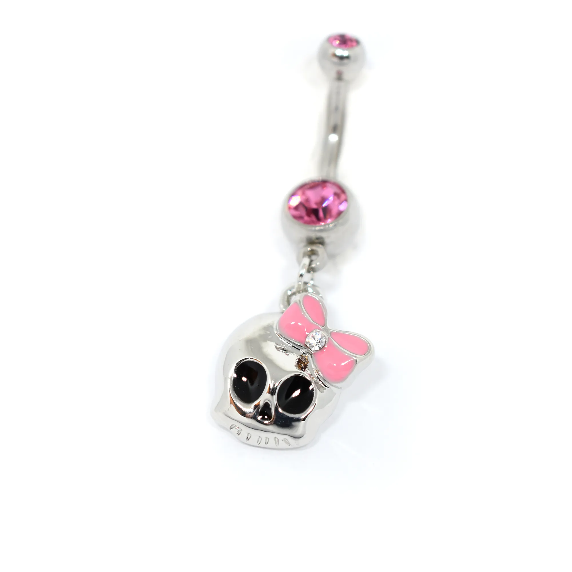 Pink Skull Belly Ring