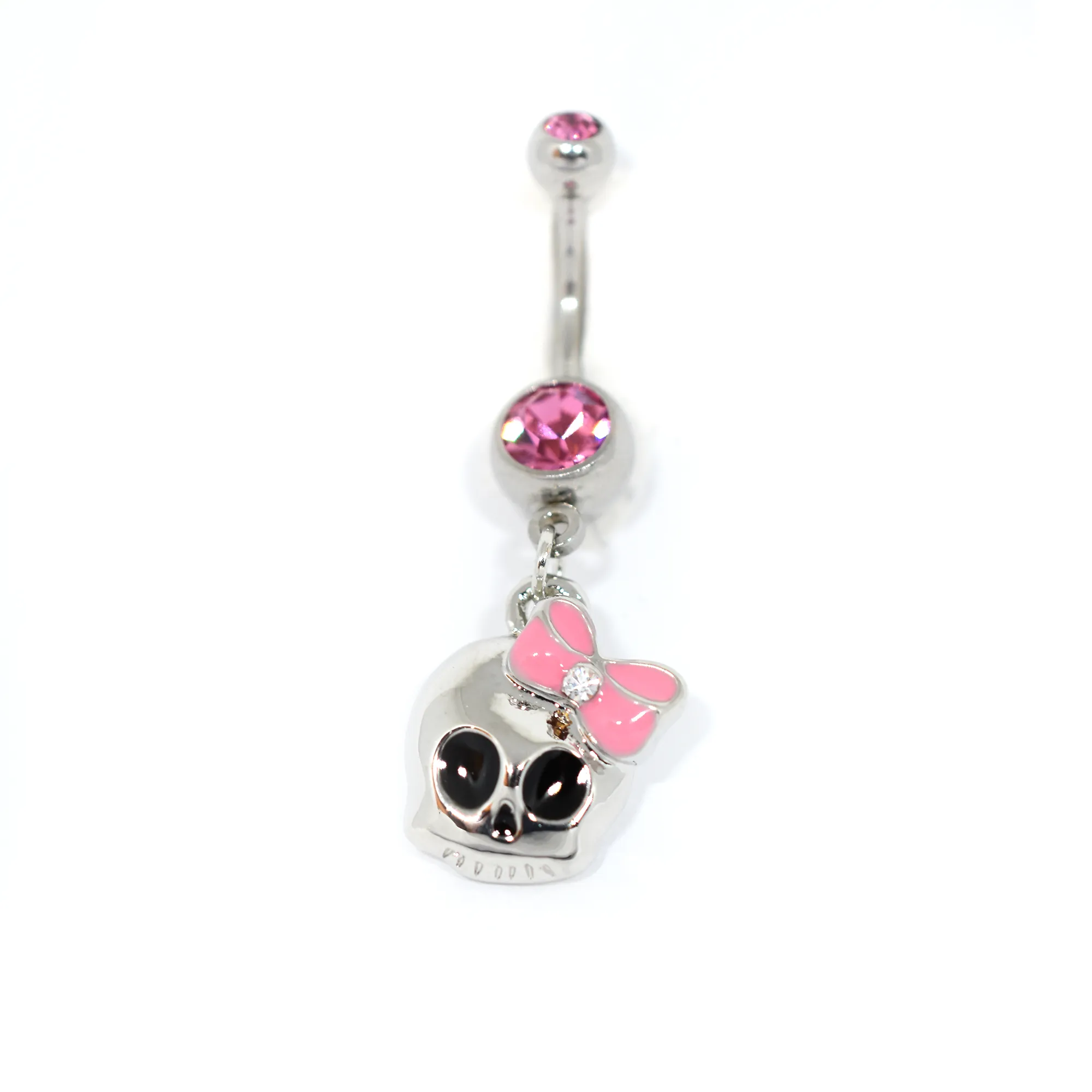 Pink Skull Belly Ring