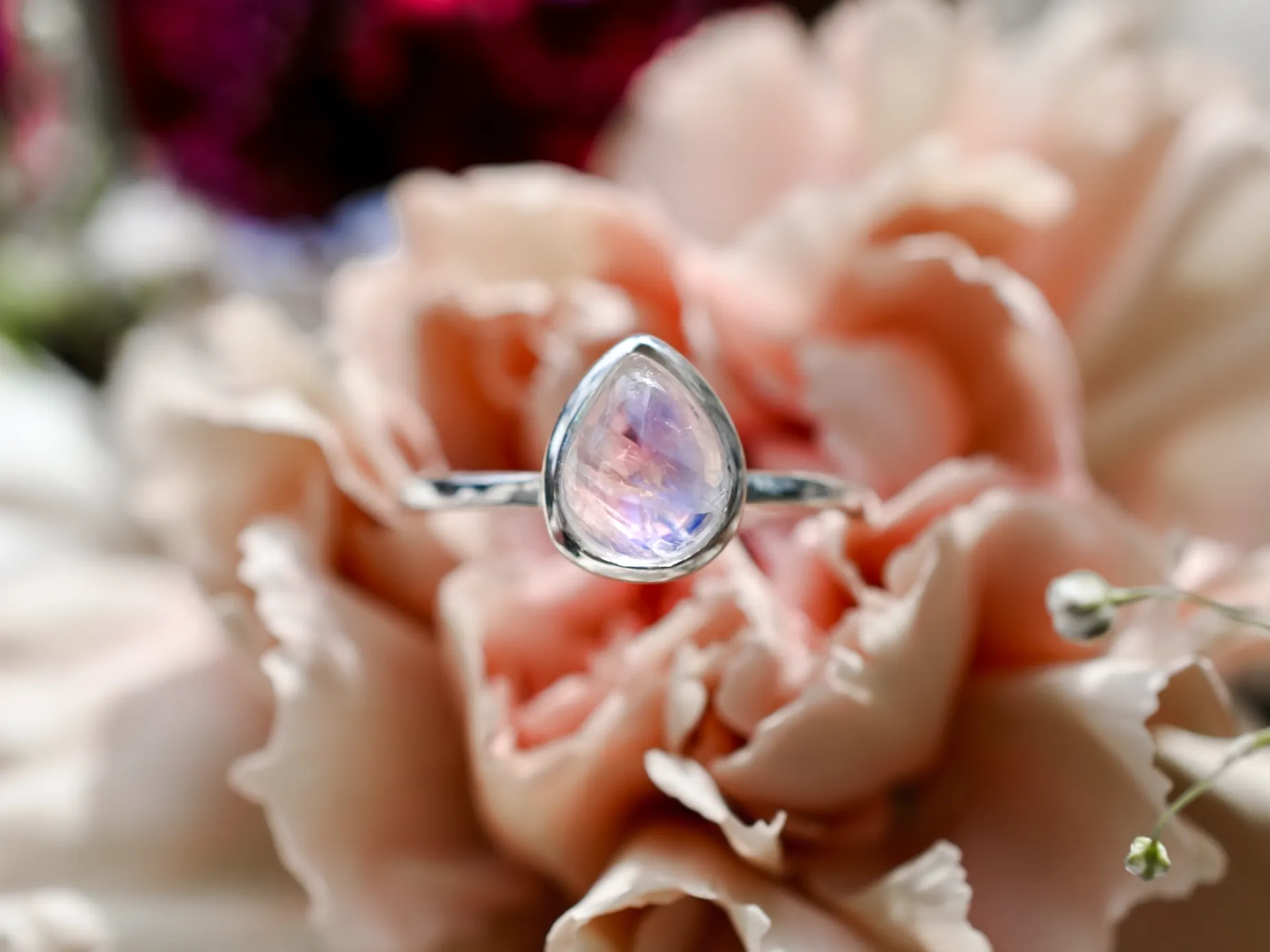 Rainbow Moonstone Ring