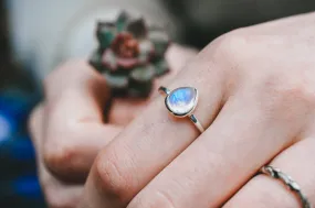 Rainbow Moonstone Ring