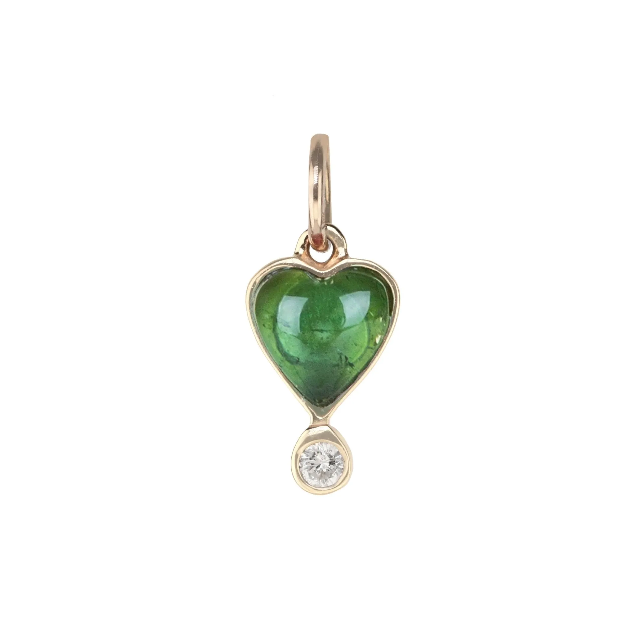 Reversible Green Tourmaline Byrdie Heart Pendant