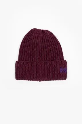 Ribbed Watch Cap Wine