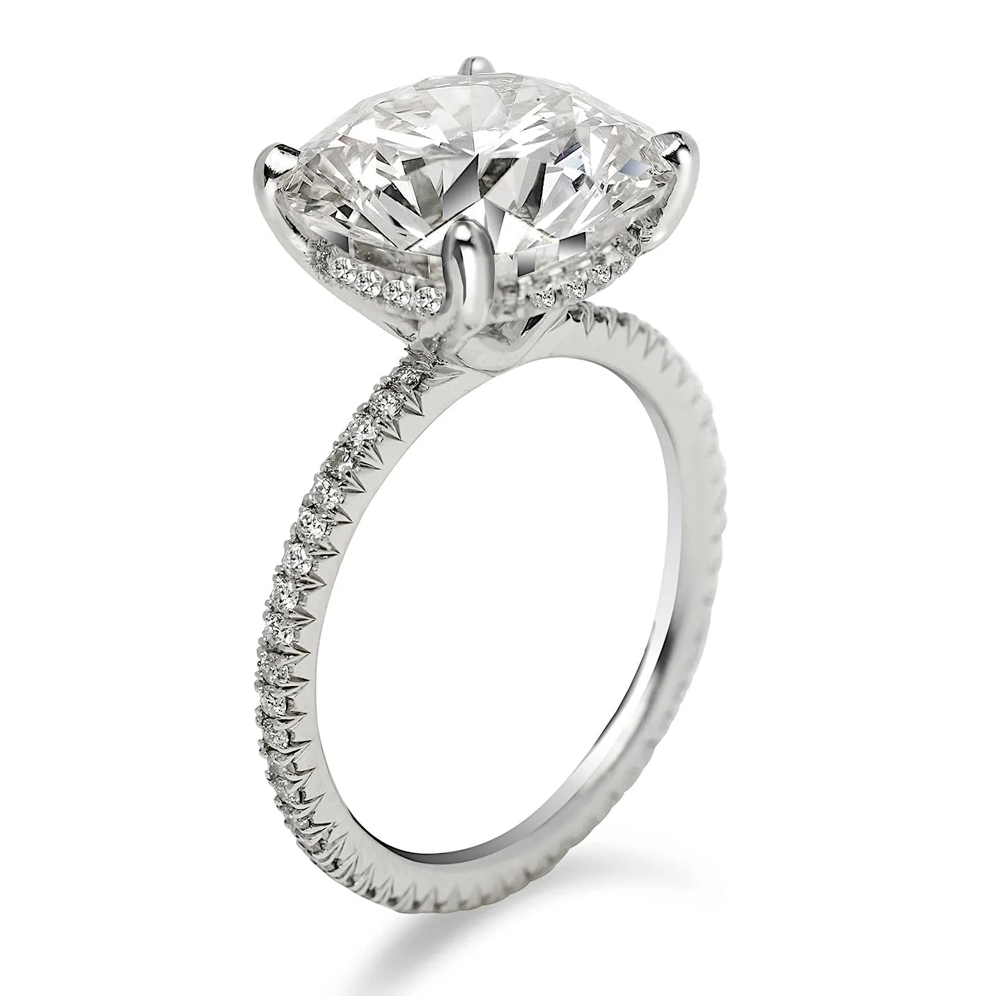 RILEY 7 CARAT ROUND CUT I  COLOR SI2 CLARITY DIAMOND ENGAGEMENT RING 18K WHITE GOLD GIA CERTIFIED 6 CT I SI1 BY MIKE NEKTA