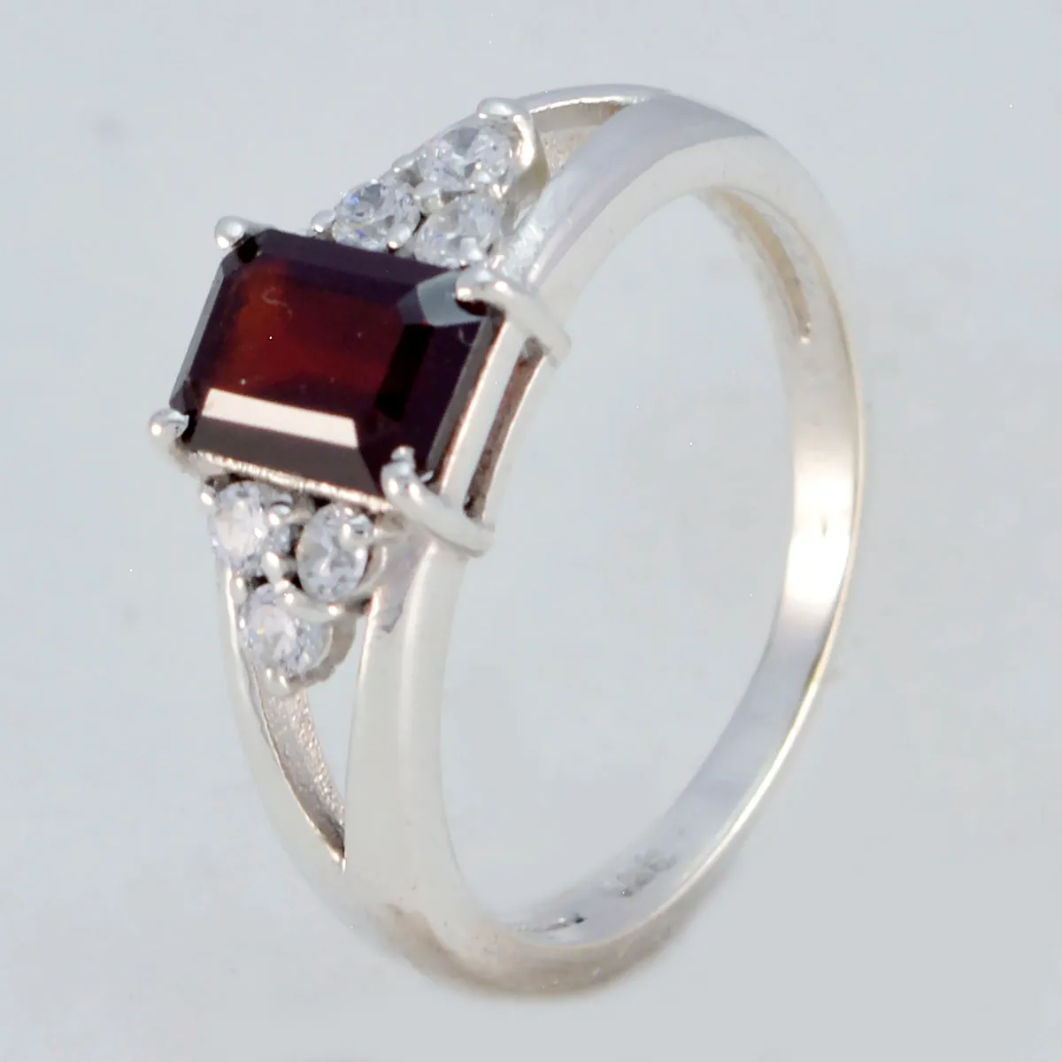 Riyo Bonny Gemstones Garnet Solid Silver Ring Gift For Handmade