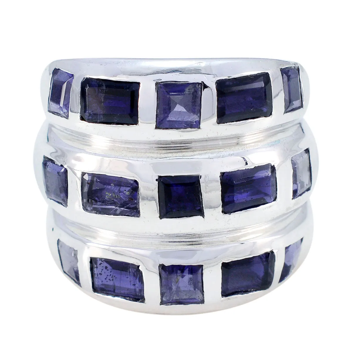 Riyo Cunning Gemstones Iolite 925 Sterling Silver Rings Mom Gift