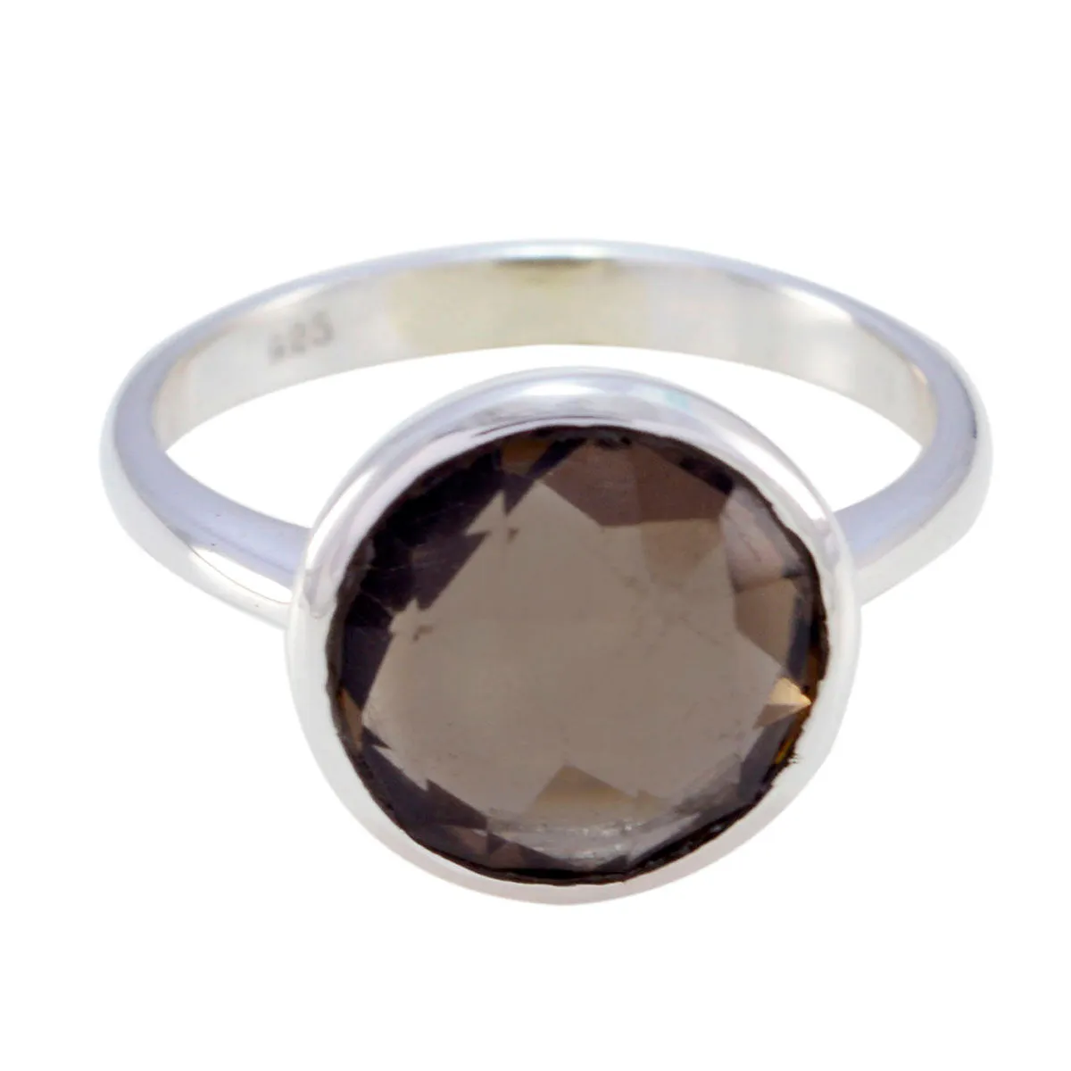 Riyo Fine-Looking Gem Smoky Quartz 925 Silver Ring Jewelry Quotes