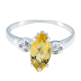 Riyo Fine-Looking Gemstone Citrine Solid Silver Ring Unique Jewelry