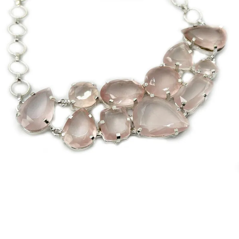 Rose Quartz Chunky Bohemain Necklace