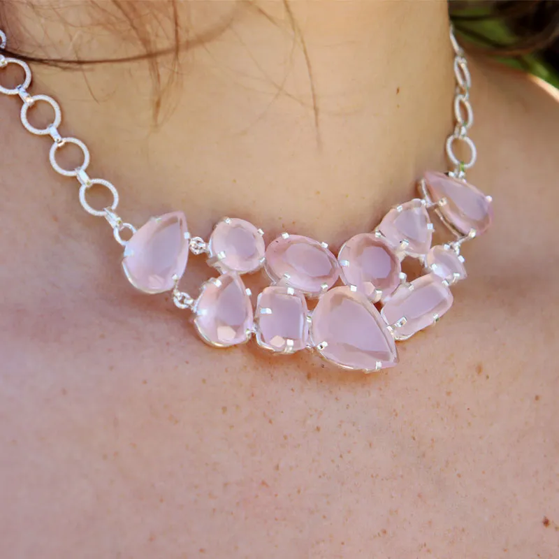 Rose Quartz Chunky Bohemain Necklace