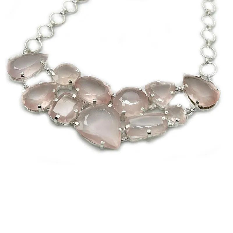 Rose Quartz Chunky Bohemain Necklace