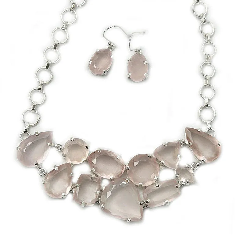 Rose Quartz Chunky Bohemain Necklace