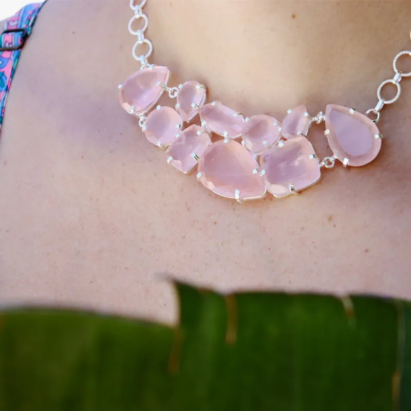 Rose Quartz Chunky Boho Necklace